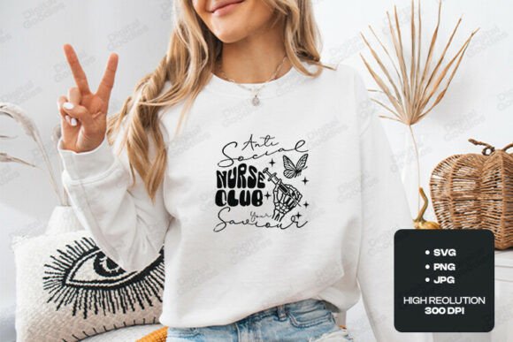 Anti Social Nurse Club SVG: Bold Graphics for T-Shirt Designs