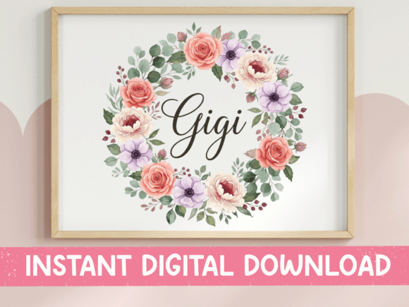 Gigi Floral Wreath SVG: Graphics for T-Shirt Designs