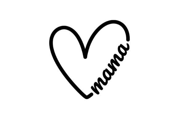Mama Heart SVG: Graphics for T-Shirt Designs