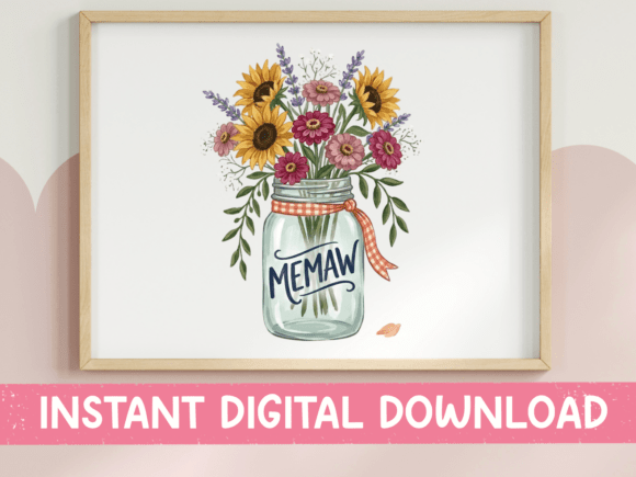 Memaw Wildflower Mason Jar Design Review
