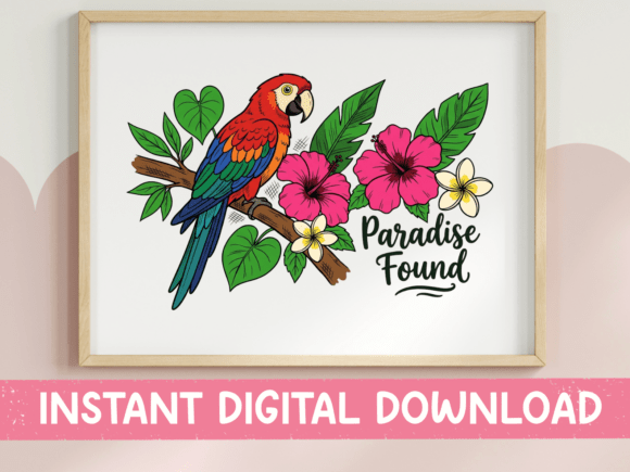 Paradise Found Parrot: Tropical Graphics & Tees
