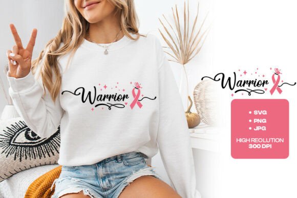Pink Ribbon Warrior Graphics for T-Shirt Designs