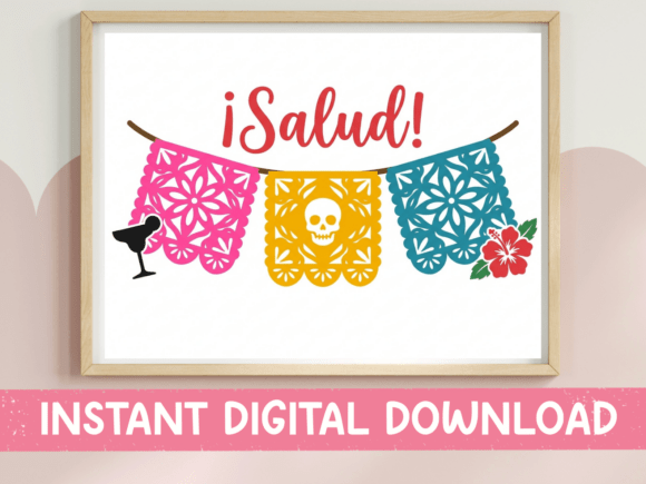 Salud Papel Picado: Fiesta Graphics for T-Shirt Designs