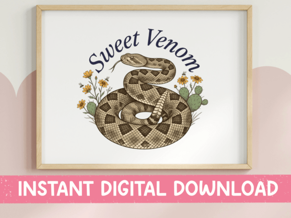 Sweet Venom Snake SVG: Graphics for T-Shirt Designs