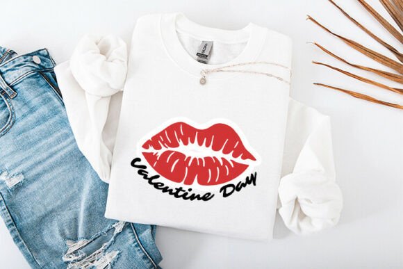 Valentine Kiss Lips Graphics for T-Shirt Designs